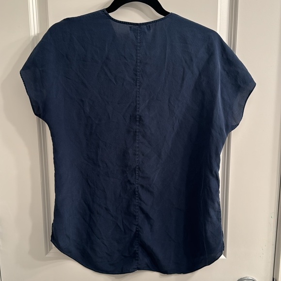 Blue cap sleeve blouse - Picture 5 of 5
